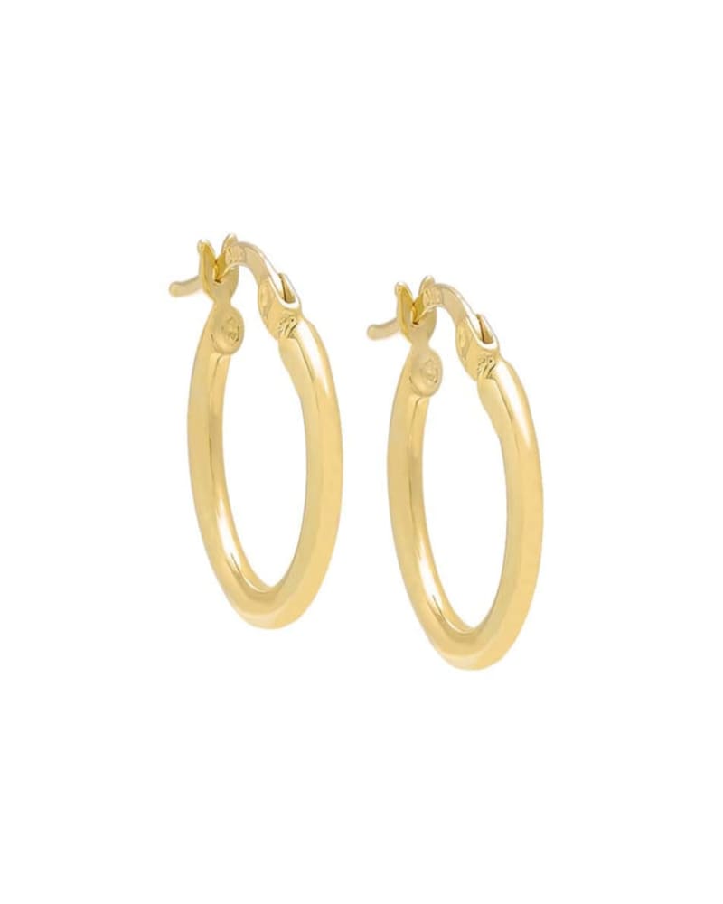 Front of a size 10MM Thin Round Hoop Earring 14K Gold 10MM in 14K Gold by By Adina Eden. | dia_product_style_image_id:293213